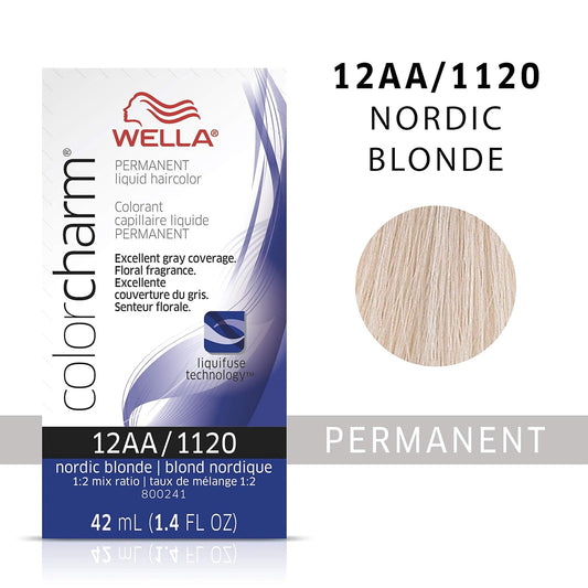 Wella Professionals Invigo Brilliance Color Protection Shampoo & Conditioner, For Fine Hair + Wella Colorcharm Permanent Liquid Hair Color For Gray Coverage, 12Aa Nordic Blonde