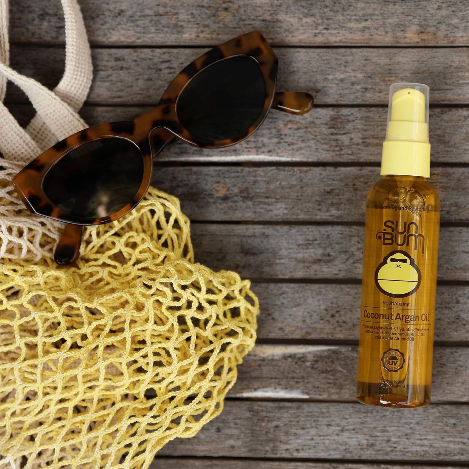 Sun Bum Coconut Argan Oil | Vegan and Cruelty Free Protecting and Strengthening Oil for All Hair Types | 3 oz : Beauty & Personal Care