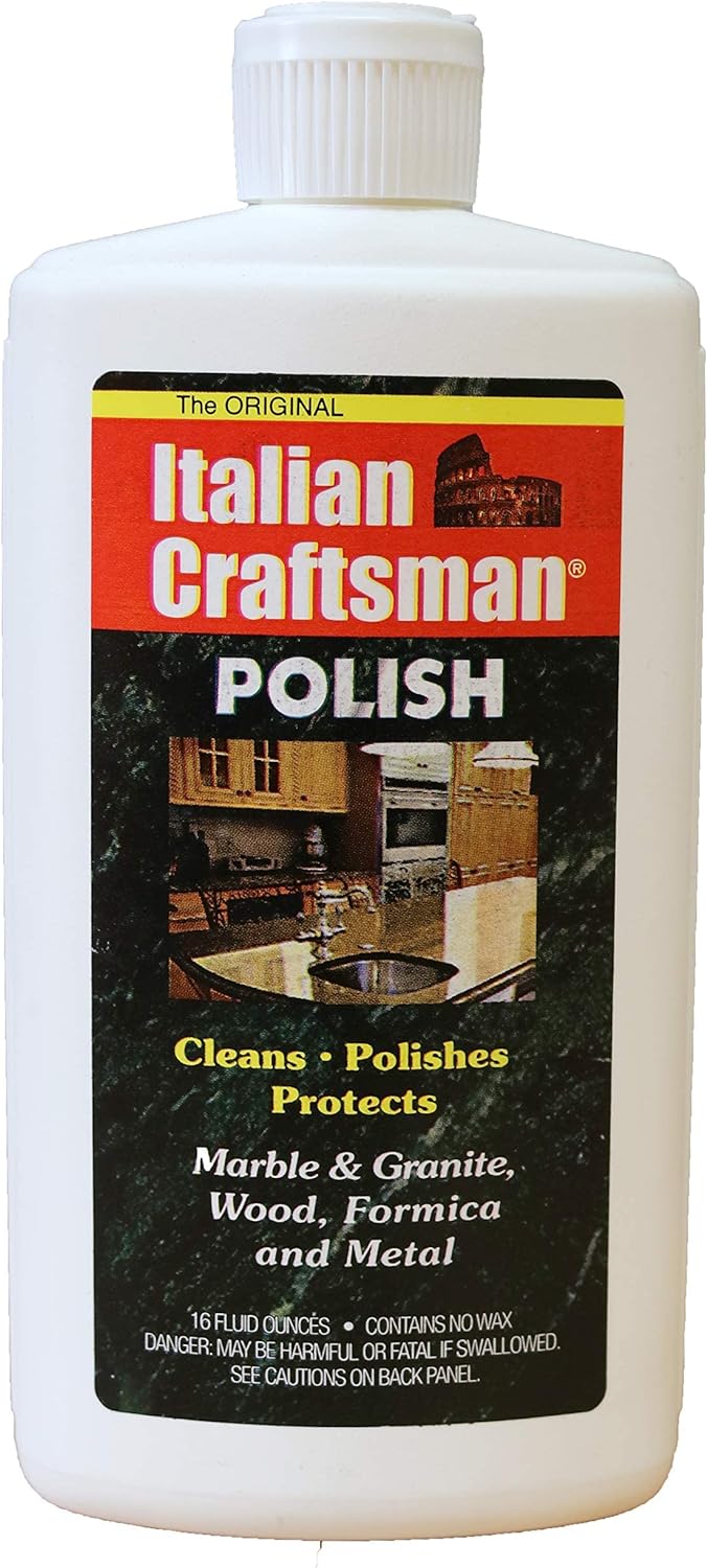 Granite and Marble Polish - Cleans and Protects - Italian Craftsman 16 oz