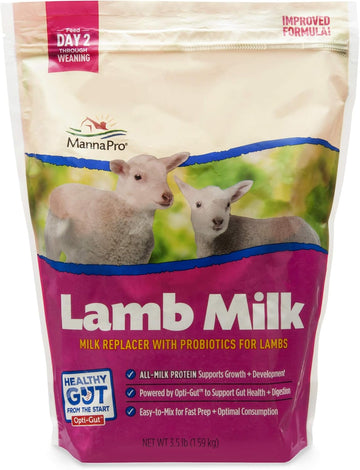 Manna Pro Milk Replacer With Probiotics For Lambs | Provides Complete Nutrition For Healthy Development | 3.5Lbs