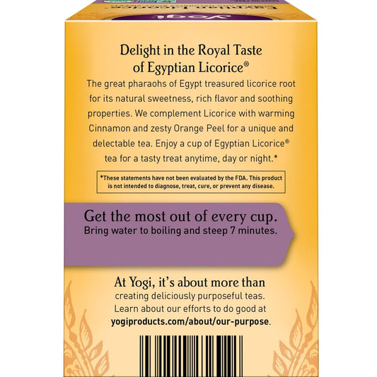 Yogi Tea Egyptian Licorice Tea - 16 Tea Bags Per Pack (4 Packs) - Organic Licorice Tea Bags - Includes Licorice Root, Cinnamon Bark, Orange Peel, Ginger Root, Cardamom Pod & More