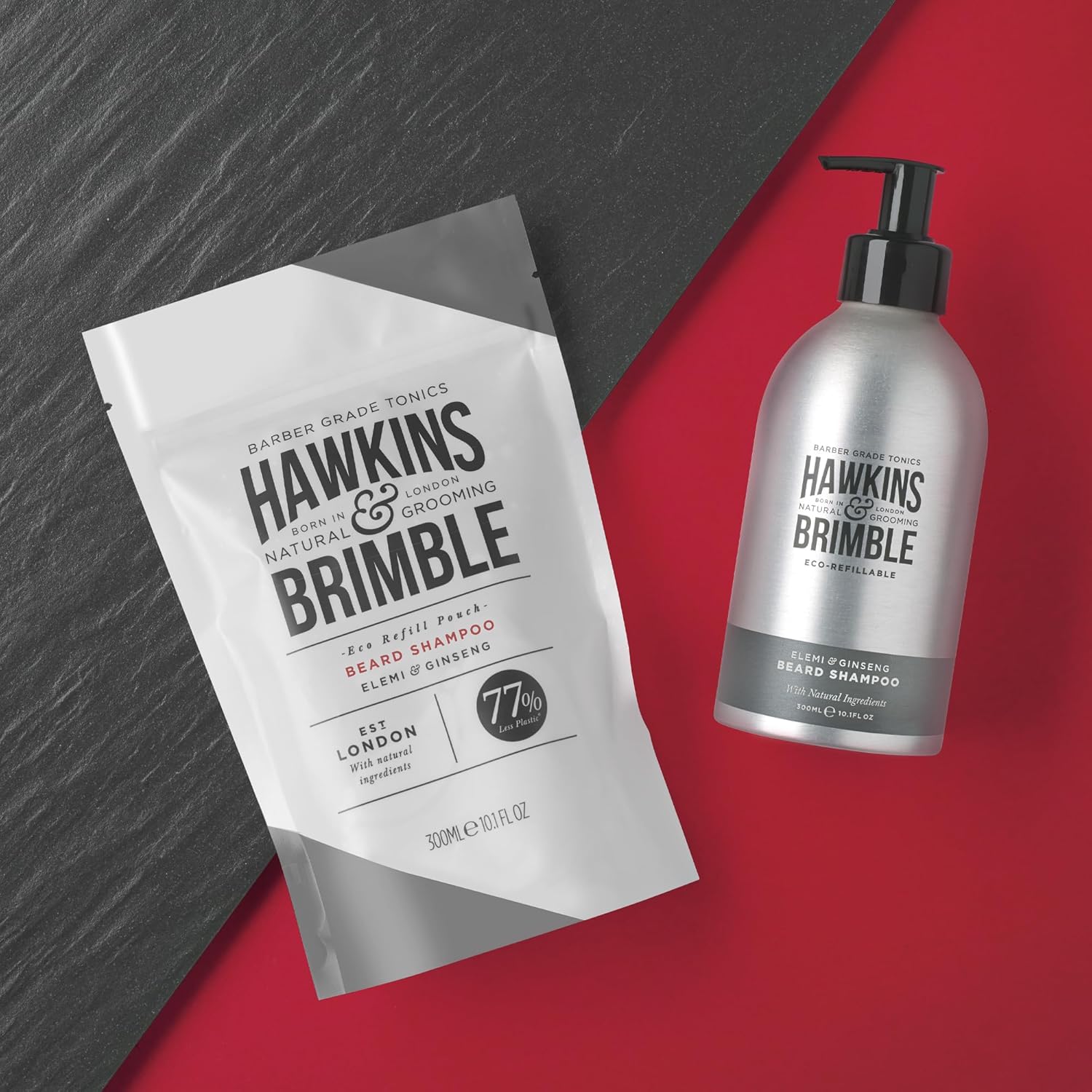 Hawkins & Brimble Beard Shampoo Eco Refillable 10.1 Fl Oz (300Ml) For Men, Naturally Fragranced - Bottle For Life Eco Friendly : Beauty & Personal Care