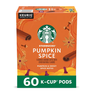 Starbucks K-Cup Coffee Pods, Pumpkin Spice Naturally Flavored Coffee For Keurig Coffee Makers, 100% Arabica, Limited Edition, 6 Boxes (60 Pods Total)