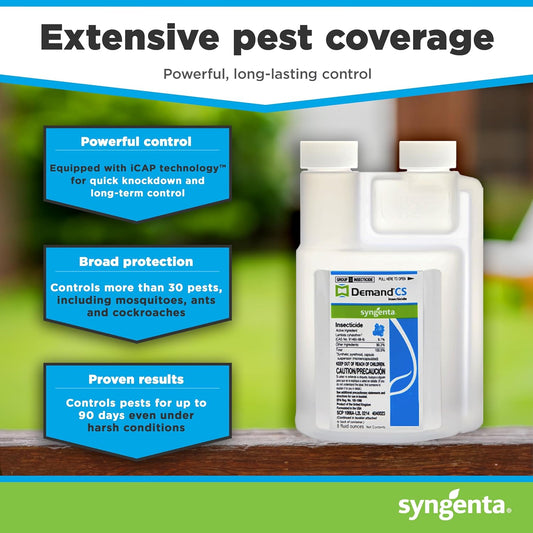 Demand Cs Insecticide - Contains Icap Technology For Long-Lasting Pest Control, 8-Oz. Sprayable Insecticide, Effective Against Over 30 Pests, Formulated For Indoor & Outdoor Use