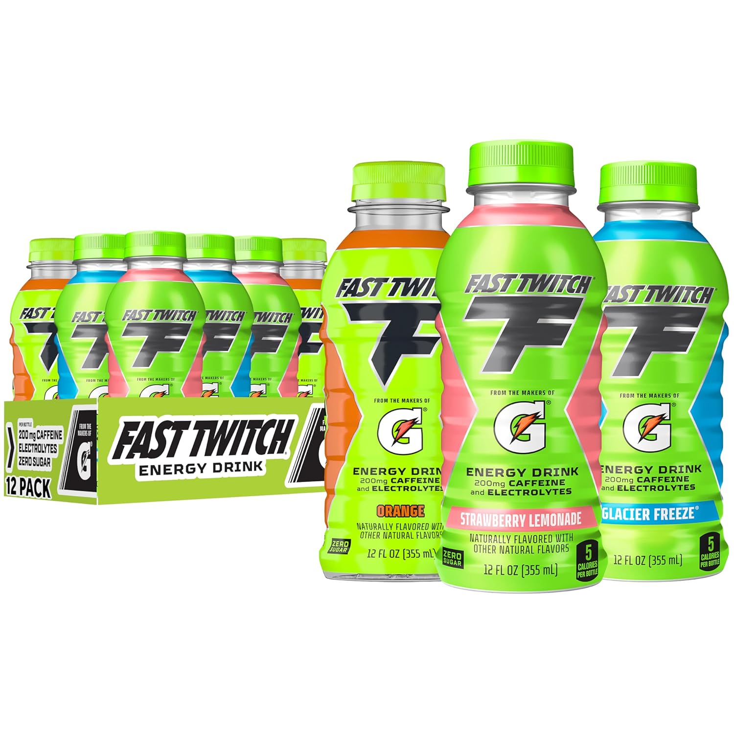 Fast Twitch Variety Pack Energy Drink, 12 Fl Oz Bottles, 12 Pack