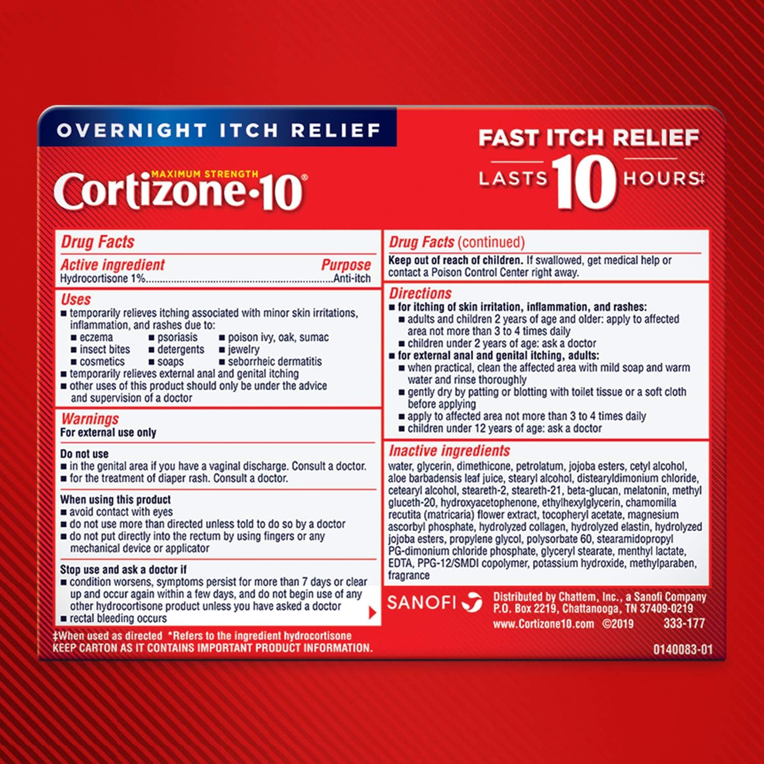 Cortizone 10 Maximum Strength Overnight Itch Relief 1 oz., Lavender Scent, 1% Hydrocortisone Anti-Itch Creme : Health & Household