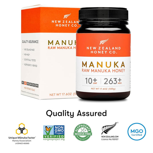 New Zealand Honey Co. Raw Manuka Honey Umf 10+ | Mgo 263+, Umf Certified / 17.6Oz