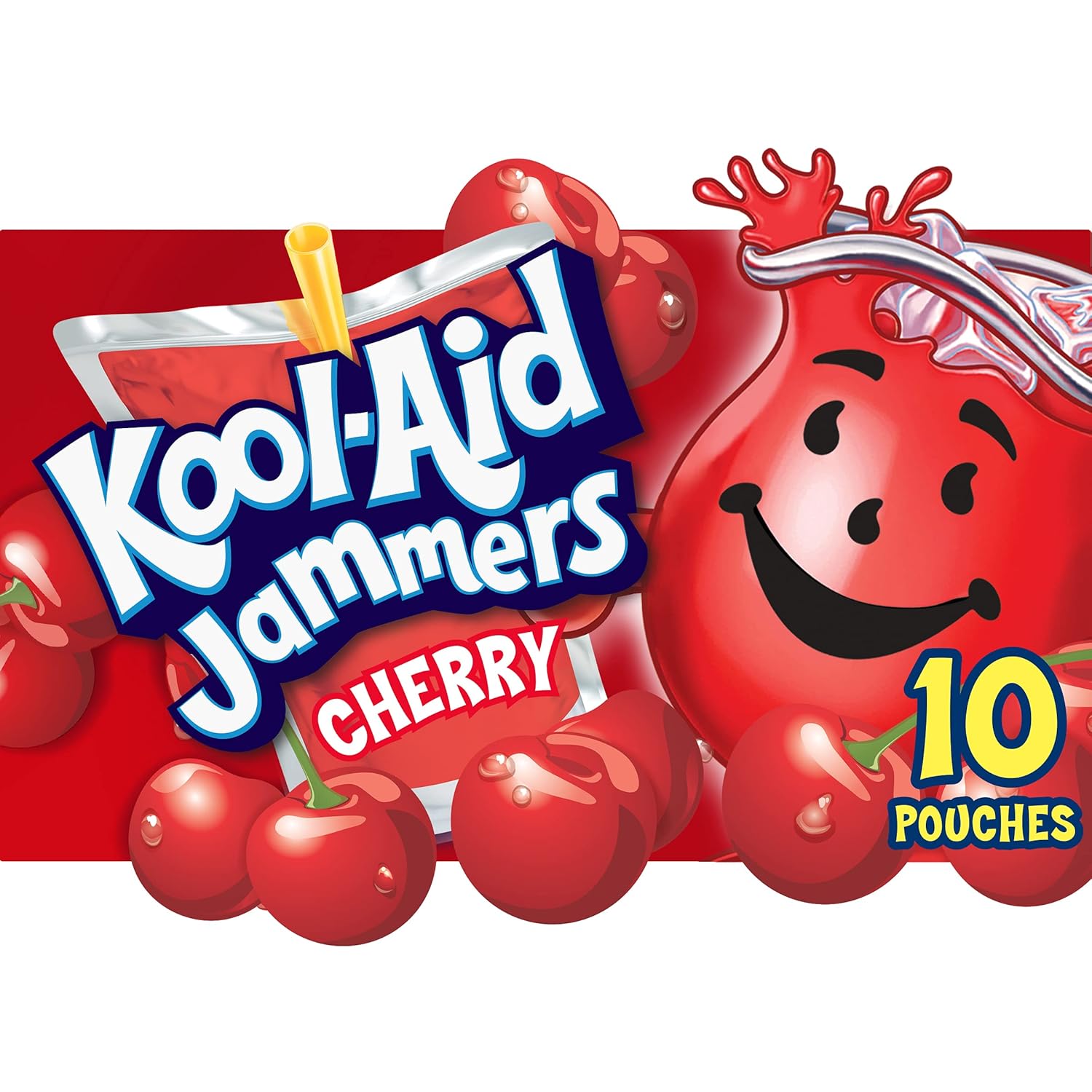 Kool-Aid Jammers Cherry Artificially Flavored Kids Soft Drink (40 Ct Pack, 4 Boxes Of 10 Pouches)