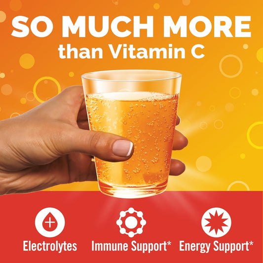 Emergen-C 1000Mg Vitamin C Powder For Daily Immune Support Caffeine Free Vitamin C Supplements With Zinc And Manganese, B Vitamins And Electrolytes, Super Orange Flavor - 90 Count/3 Month Supply