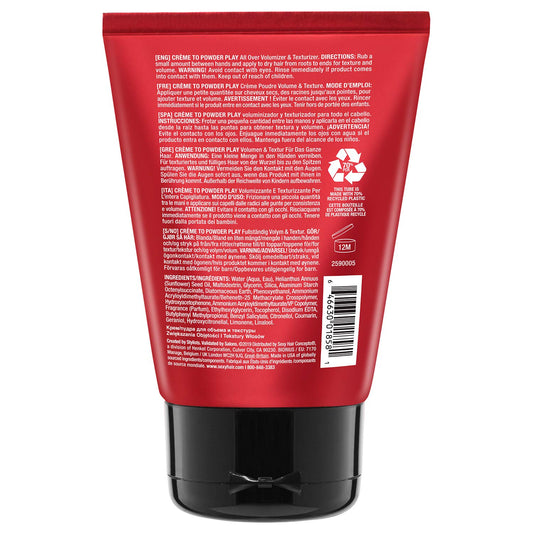 Sexyhair Big Creme 2 Powder Play All Over Volumizer And Texturizer, 3.4 Oz | Up To 100% More Volume | Creme To Powder Formula | All Hair Types