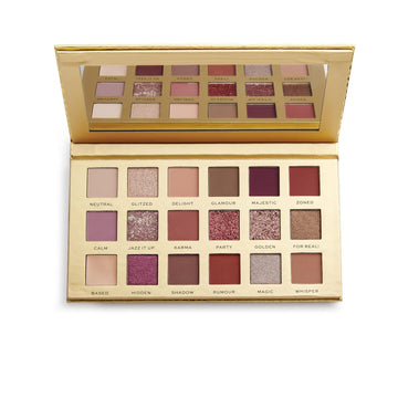 Revolution Pro Eyeshadow Palette, Glitter, Matte & Pearl Pigments, 18 Panned Shadows, Vegan & Cruelty-Free, New Neutral, 0.63 Oz