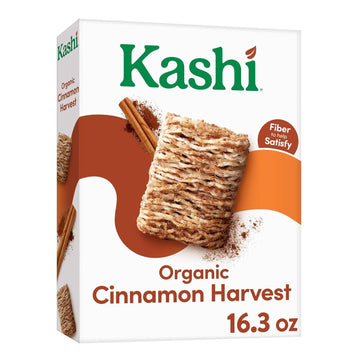 Kashi Cold Breakfast Cereal, Vegan, Organic Fiber Cereal, Cinnamon Harvest, 16.3oz Box (1 Box)