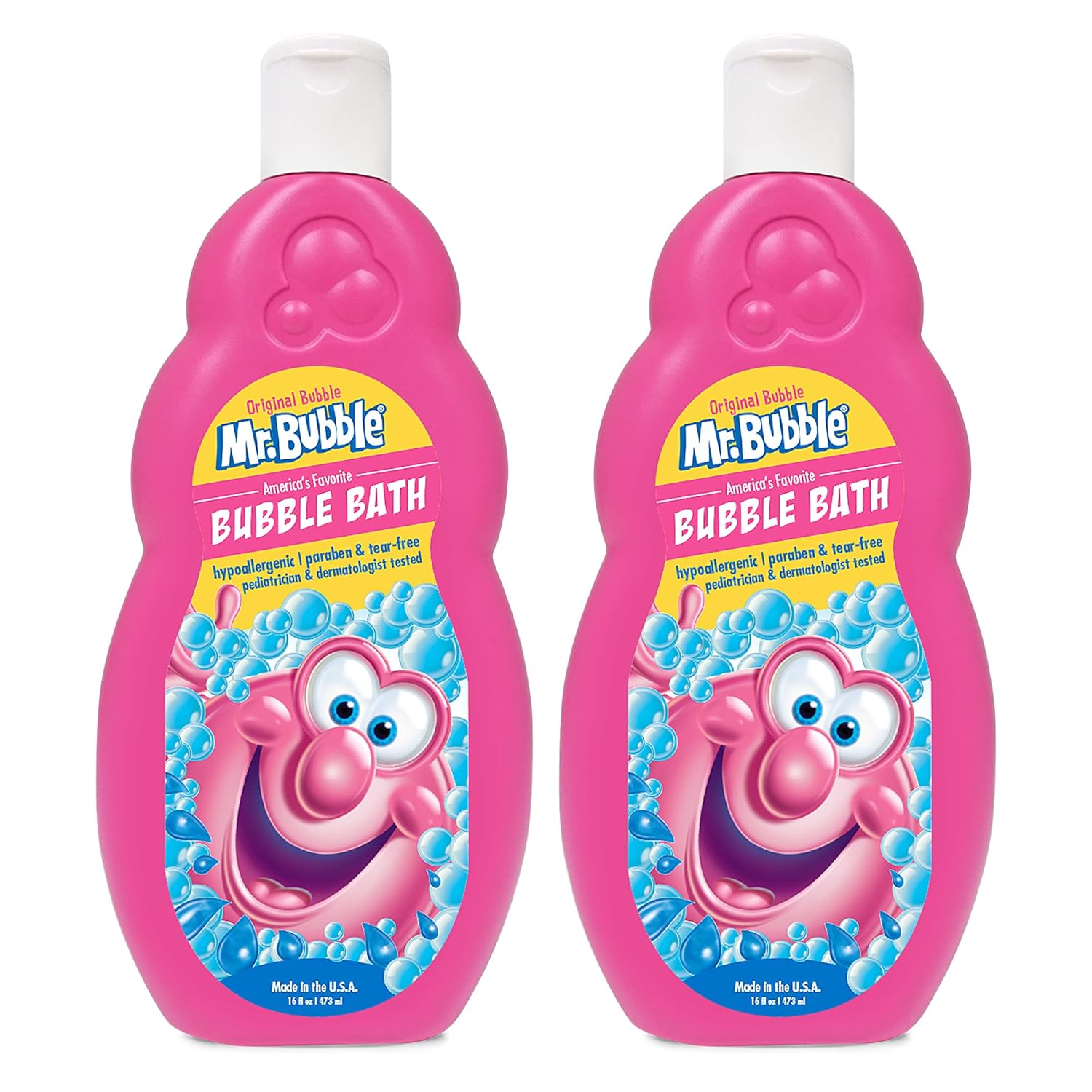 Mr. Bubble Original Bubble Bath - Great For Your Baby, Kids, And Adults - Hypoallergenic, Tear Free Bubble Bath Solution (2 Bottles, 16 Fl Oz Each)