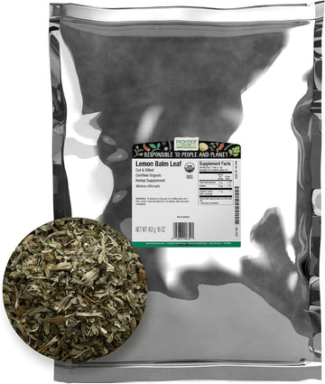 Frontier Co-op Organic Cut & Sifted Lemon Balm Leaf 1lb - Dried Lemon Balm Herb Lemon Balm Loose Leaf Tea Herb - Melissa Tea, Toronjil Tea