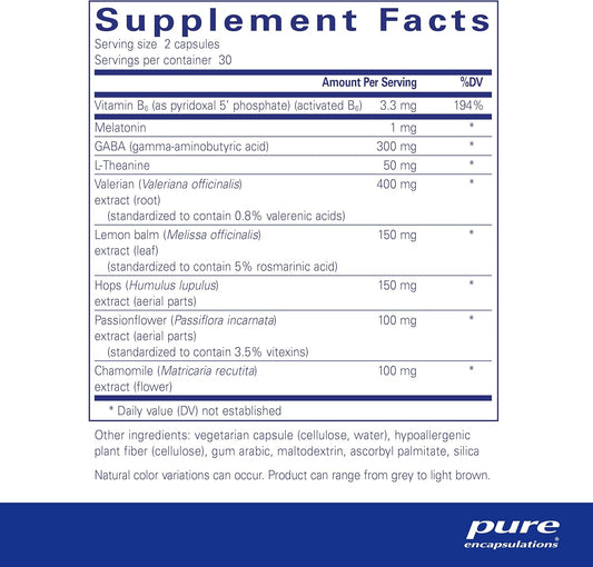 Pure Encapsulations Best-Rest Formula - Supports Restful Sleep - For Relaxation - Restful Sleep Supplement - Non-Gmo & Vegan - 60 Capsules