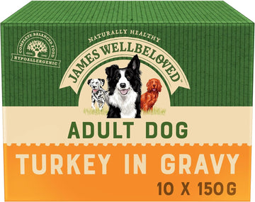James Wellbeloved Complete Wet Adult Dog Food Turkey Rice and Vegetables, 10 x 150 g?04JWP2
