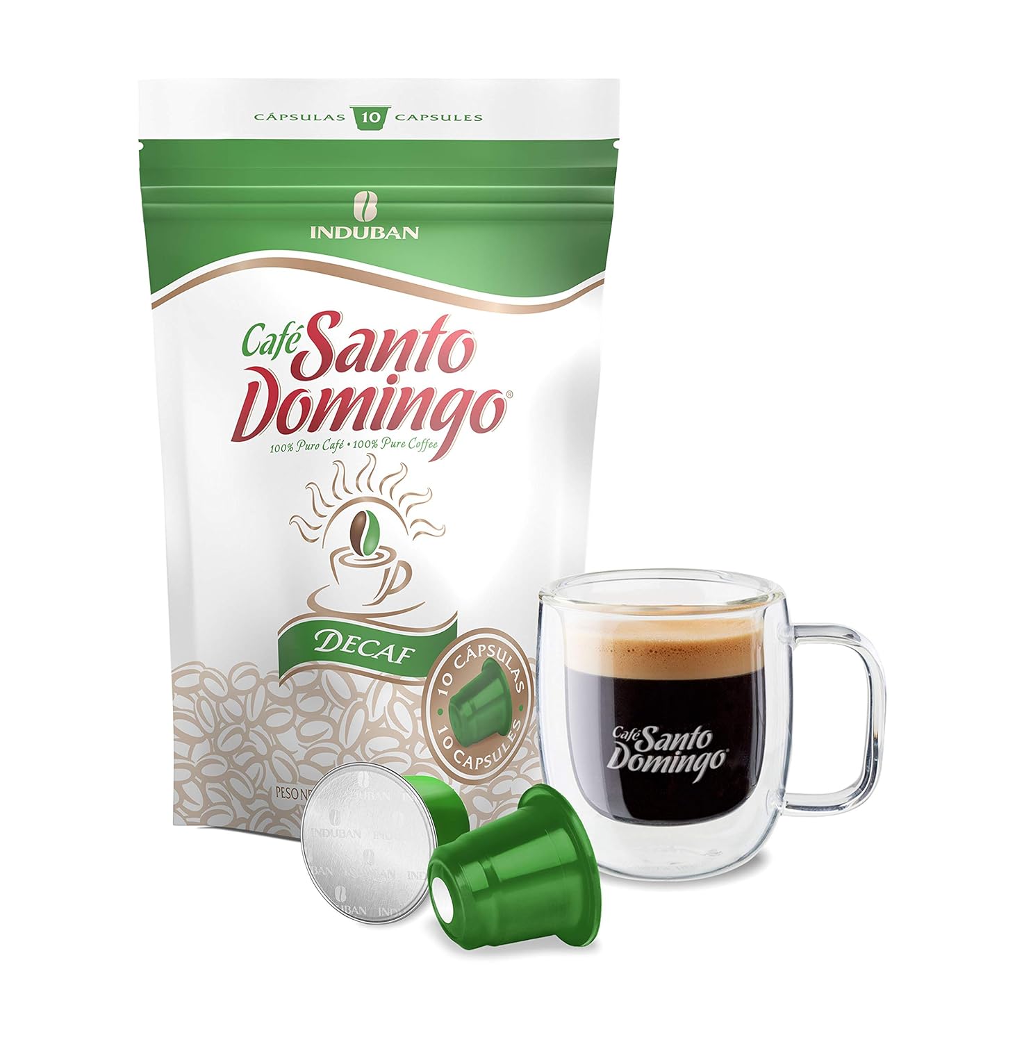 Santo Domingo Coffee Decaf Capsules - Compatible with Nespresso Original Brewers - Product from the Dominican Republic (10 Count) : Grocery & Gourmet Food