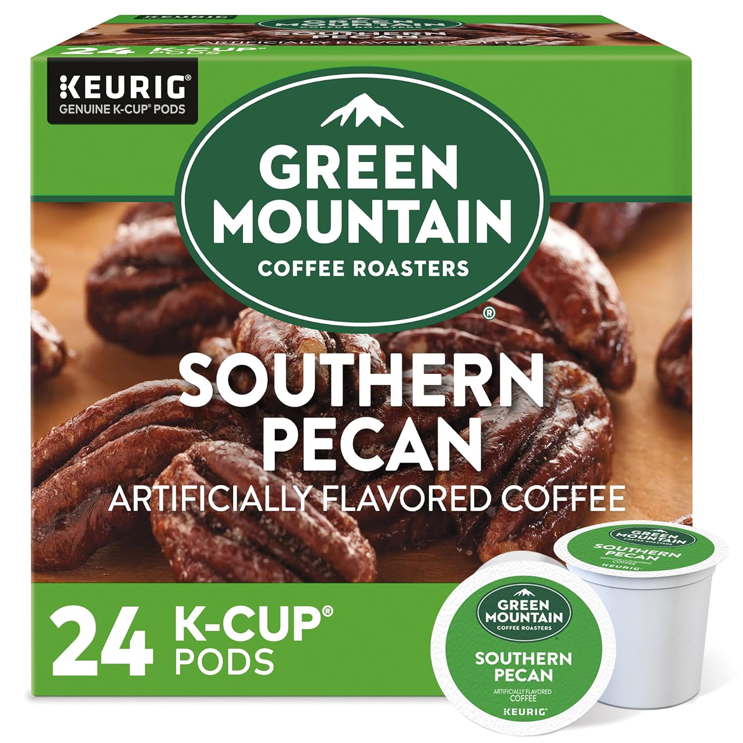 Green Mountain Coffee Roasters Southern Pecan, Single-Serve Keurig K-Cup Pods, Flavored Light Roast, 24 Count