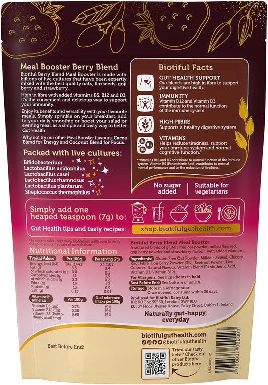 Biotiful Gut Health, Coconut Blend Focus & Berry Blend Immunity Bundle, Probiotics, Prebiotic Fibre, Source Of Vitamins D3 B5 B12, Greens Powder Alternative, Vegan Friendly, Gluten Free, 60 Servings