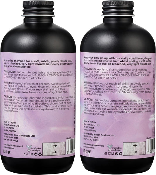 Bleach London - Pearlescent Shampoo 250 Ml And Conditioner 250 Ml - Purple Shampoo And Conditioner For A Pearly Blonde - 2 Pack