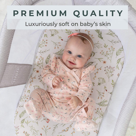 Pobibaby - 2 Pack Premium Bassinet Sheets For Standard Bassinets - Ultra-Soft Cotton Blend, Stylish Floral Pattern, Safe And Snug For Baby (Zephyr)