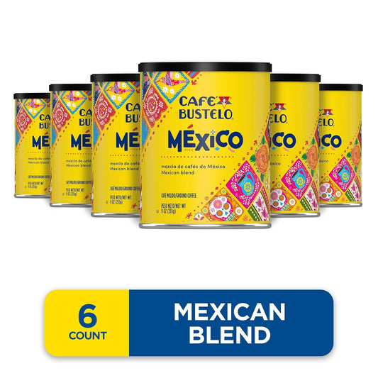 Café Bustelo Mexico Blend Dark Roast Ground Coffee, 9 Ounce (Pack Of 6)