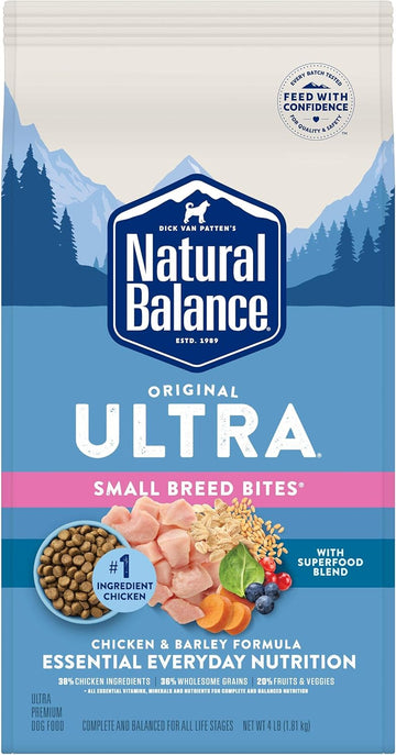 Natural Balance Original Ultra Chicken & Barley, Small-Breed Bites Dry Dog Food, 4-Lb. Bag