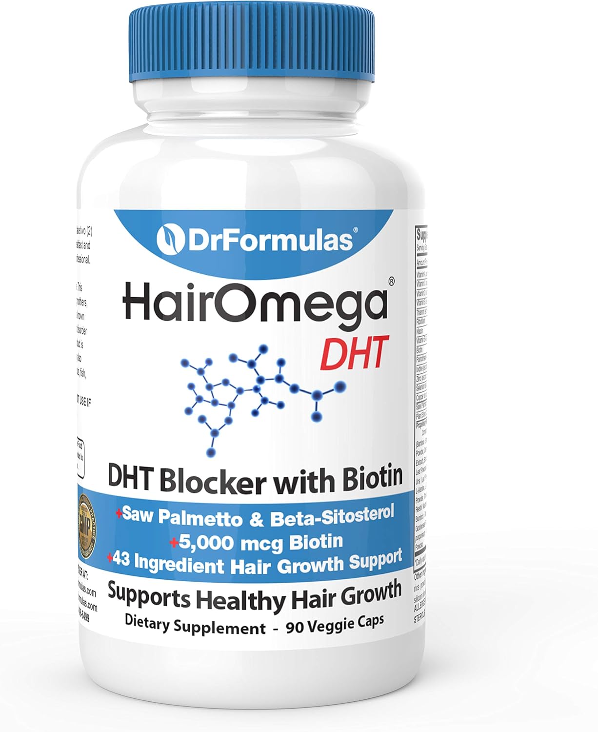 Drformulas Dht Blocker For Men And Women | Hairomega Advanced Hair Growth Supplements With Biotin 5000 Mcg | Hair Loss Vitamins Pills, 45 Day Supply
