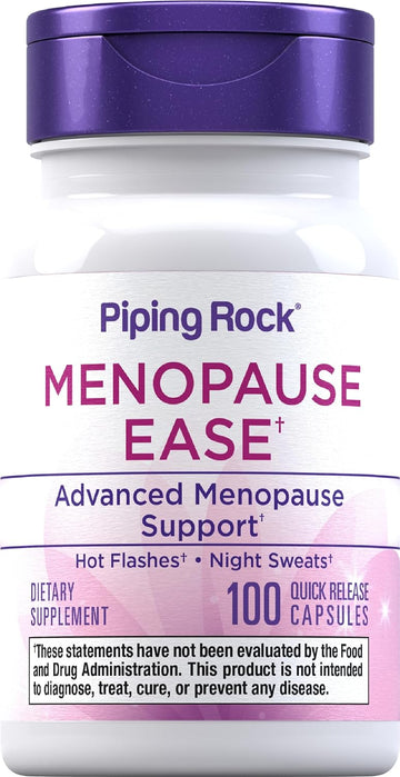 Piping Rock Menopause Supplement for Women | 100 Capsules | Advanced Support Formula | for Night Sweats and Hot Flashes | Non-GMO, Gluten Free