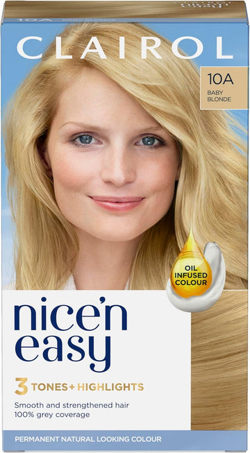 Clairol Nice'N Easy Crème, Natural Looking Oil Infused Permanent Hair Dye, 9B Light Beige Blonde