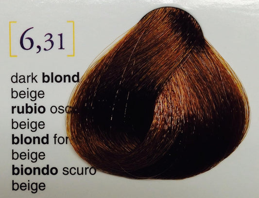 Salerm Salermvison Hair Coloring Cream #6,31 Dark Blonde Beige For Unisex, 2.3 Ounce : Chemical Hair Dyes : Beauty & Personal Care