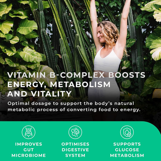 Vitamin B Complex High Strength | 90 Capsules - 90 Day Supply | All 9 B Vitamins B1-B2-B3-B5-B6-B7-B9-B10-B12, Inositol And Choline | Completely Clean - No Fillers | Love Life Supplements