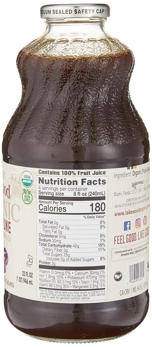 Lakewood Organic 100% Juice Pure Prune (1 X 32 FL OZ)