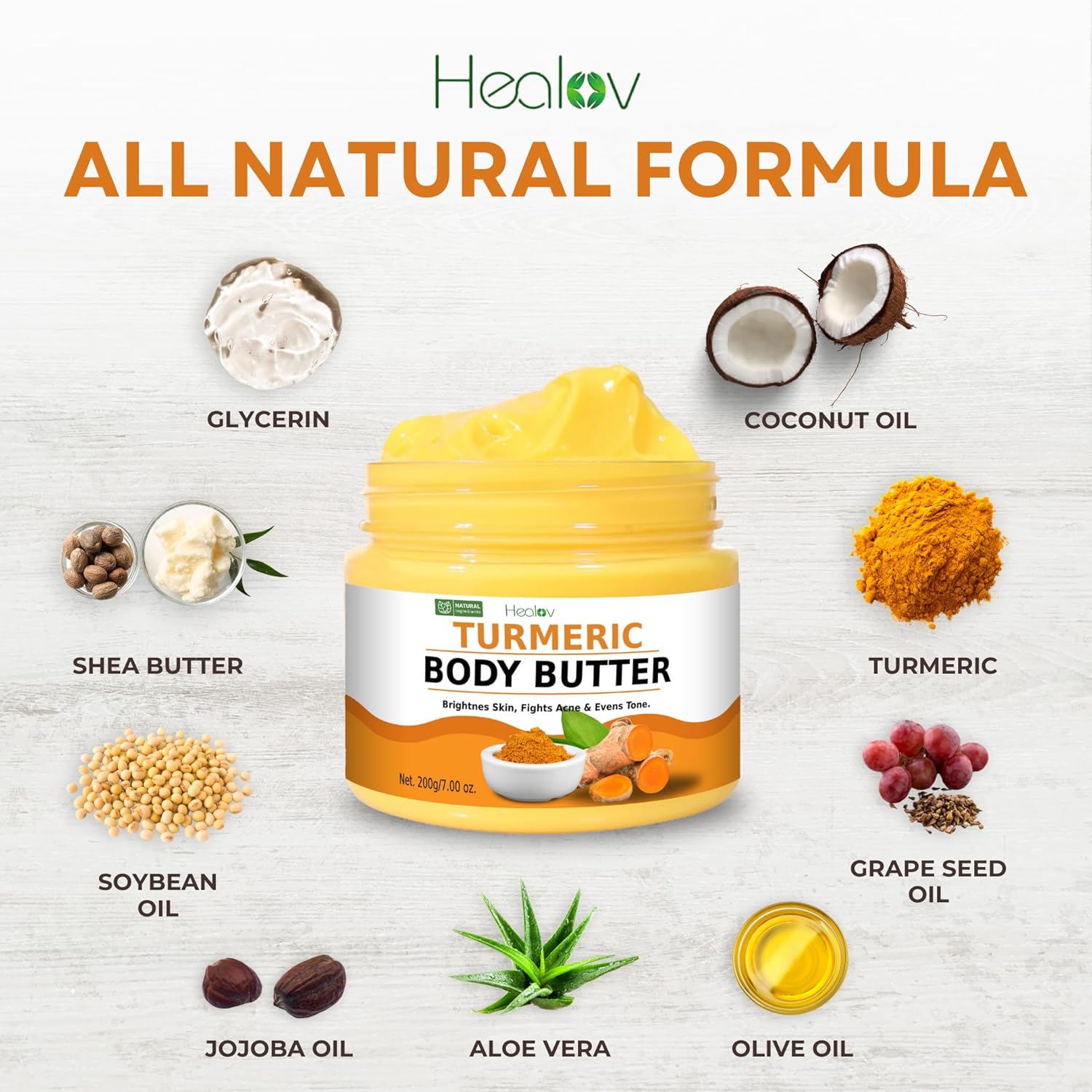 Turmeric Face Cream – All Natural Skin Brightening Lotion – Turmeric Whipped Body Butter For Dark Spots, Hyperpigmentation – Turmeric Skincare Cleanses, Fights Acne, Evens Tone, Scars, Sun Damage : Beauty & Personal Care