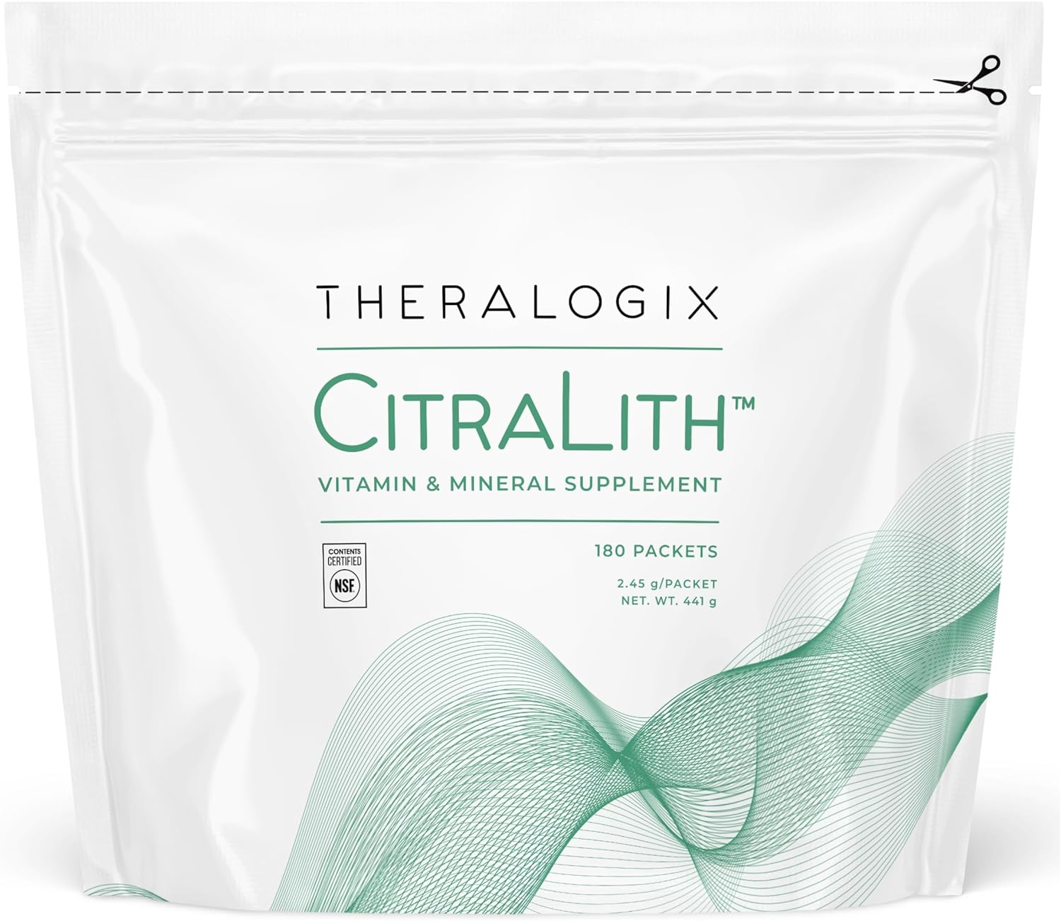 Theralogix CitraLith Vitamin & Mineral Supplement - 90-Day Supply - Kidney Health Supplement - Supports Healthy Kidney Function - Includes Magnesium, Sodium & Potassium - NSF Certified - 180 Packets