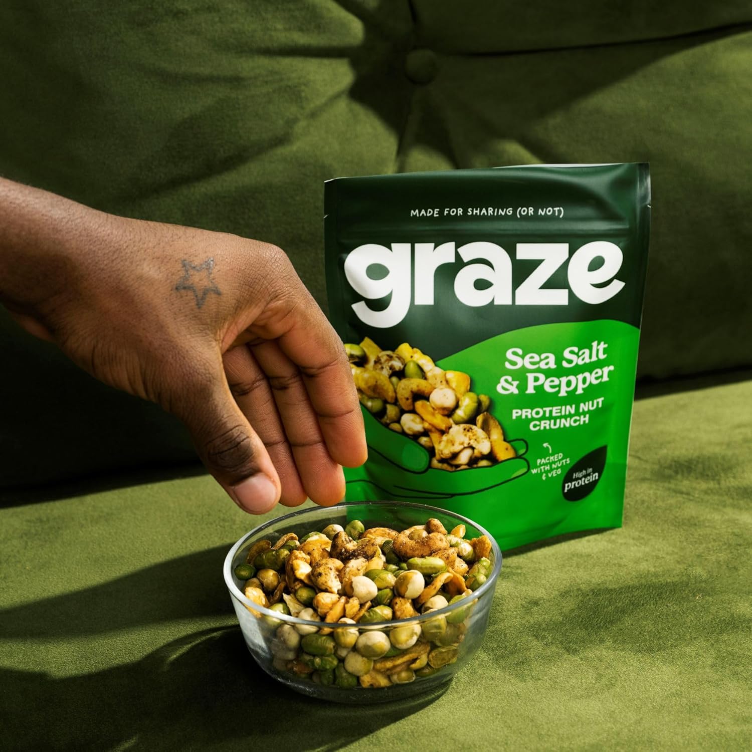 Graze Sea Salt & Pepper Veggie Protein Power - Vegan Savoury Snacks Sharing Bag - Packaging may vary - 100g (Pack of 6) : Amazon.co.uk: Grocery