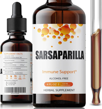 Fablab Sarsaparilla Root Tincture - Herbal Supplement For Detox And Immune Support - 4 Fl Oz - Alcohol-Free - Non-Gmo - Supports Healthy Skin, Hormone Balance, And Digestion