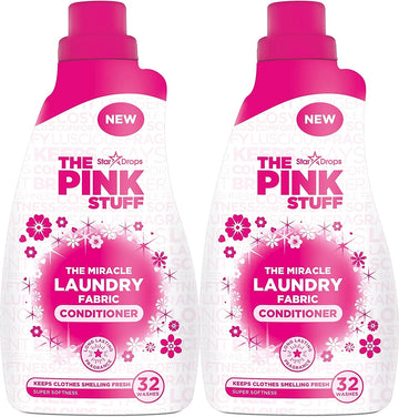 Stardrops - The Pink Stuff - The Miracle Laundry Liquid Fabric Conditioner - 32oz Pack of 2, 2.0 pounds (82379), Rhubarb