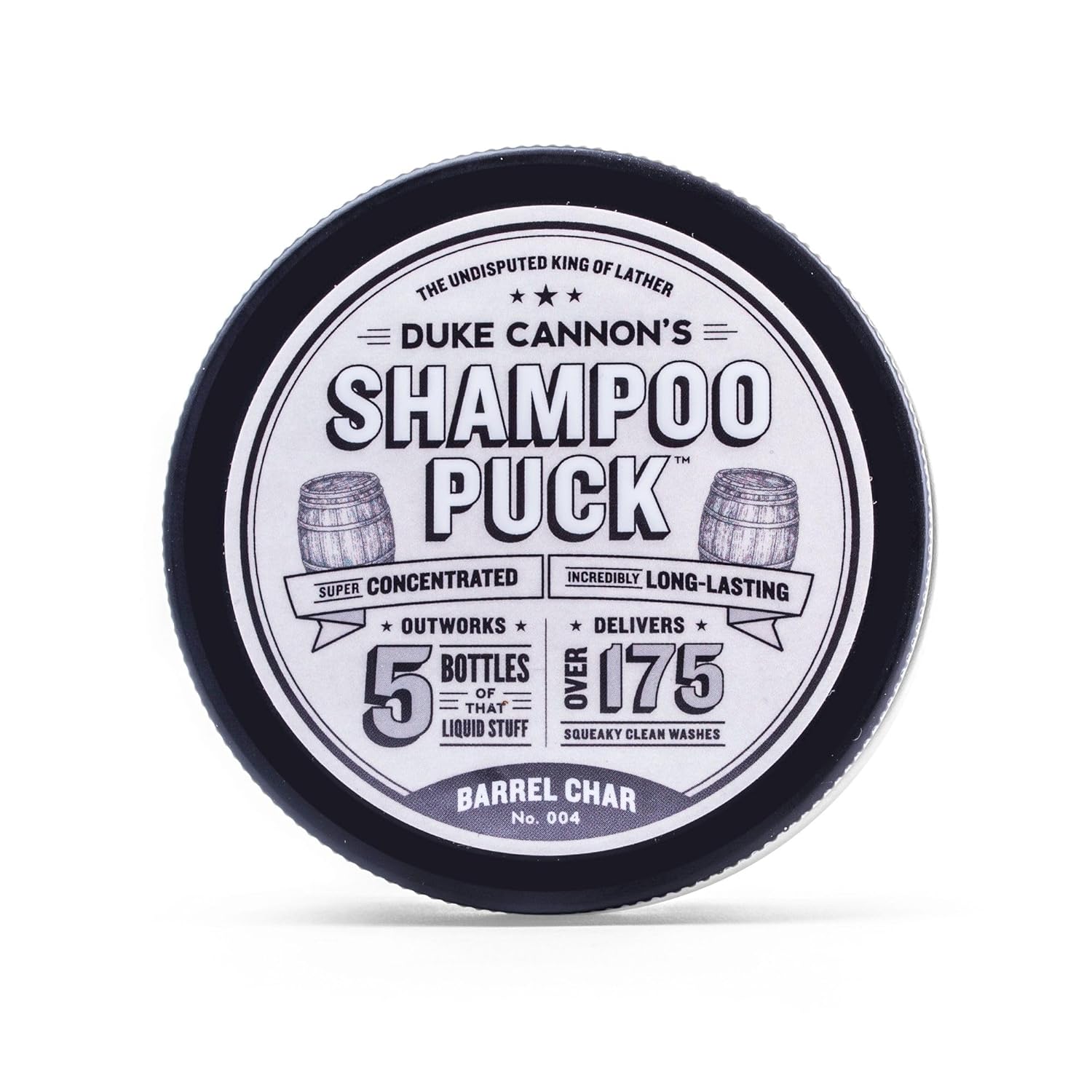 Duke Cannon Supply Co. Men'S Shampoo Puck, 4.5Oz - Barrel Char No. 004 / Over 175 Washes/Sulfate-Free