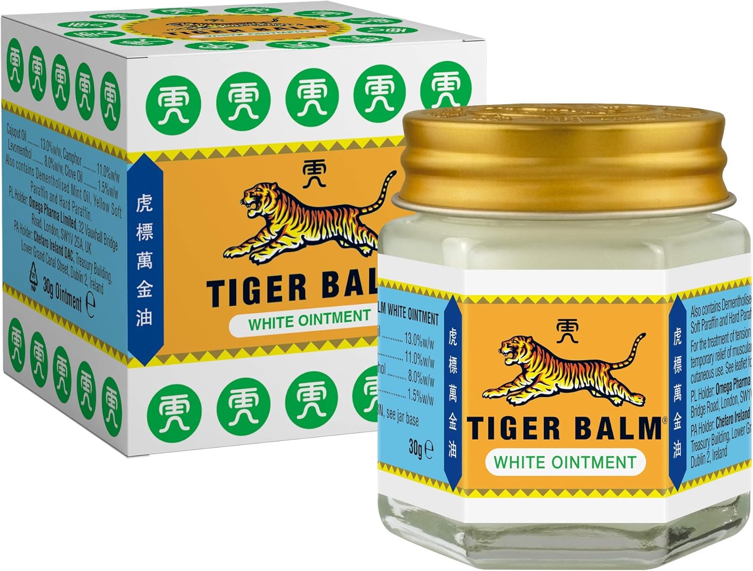 Tiger Balm White Ointment 30 G - For The Treatment Of Tension Headaches And Temporary Relief Of Muscular Aches And Pains