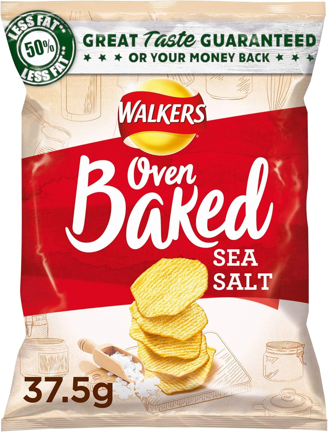 Walkers Baked Sea Salted Crisps - 32x37.5g : Amazon.co.uk: Grocery