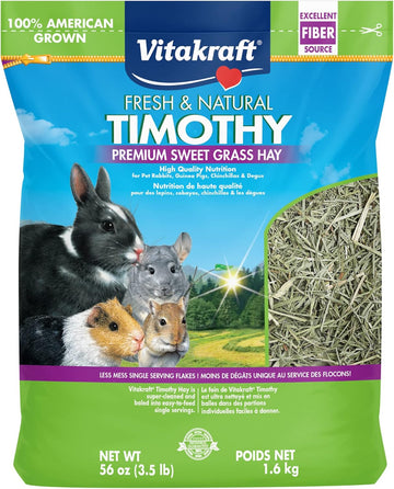 Vitakraft Small Animal Timothy Hay For Guinea Pigs, Rabbits, And Chinchillas - 3.5 Lbs