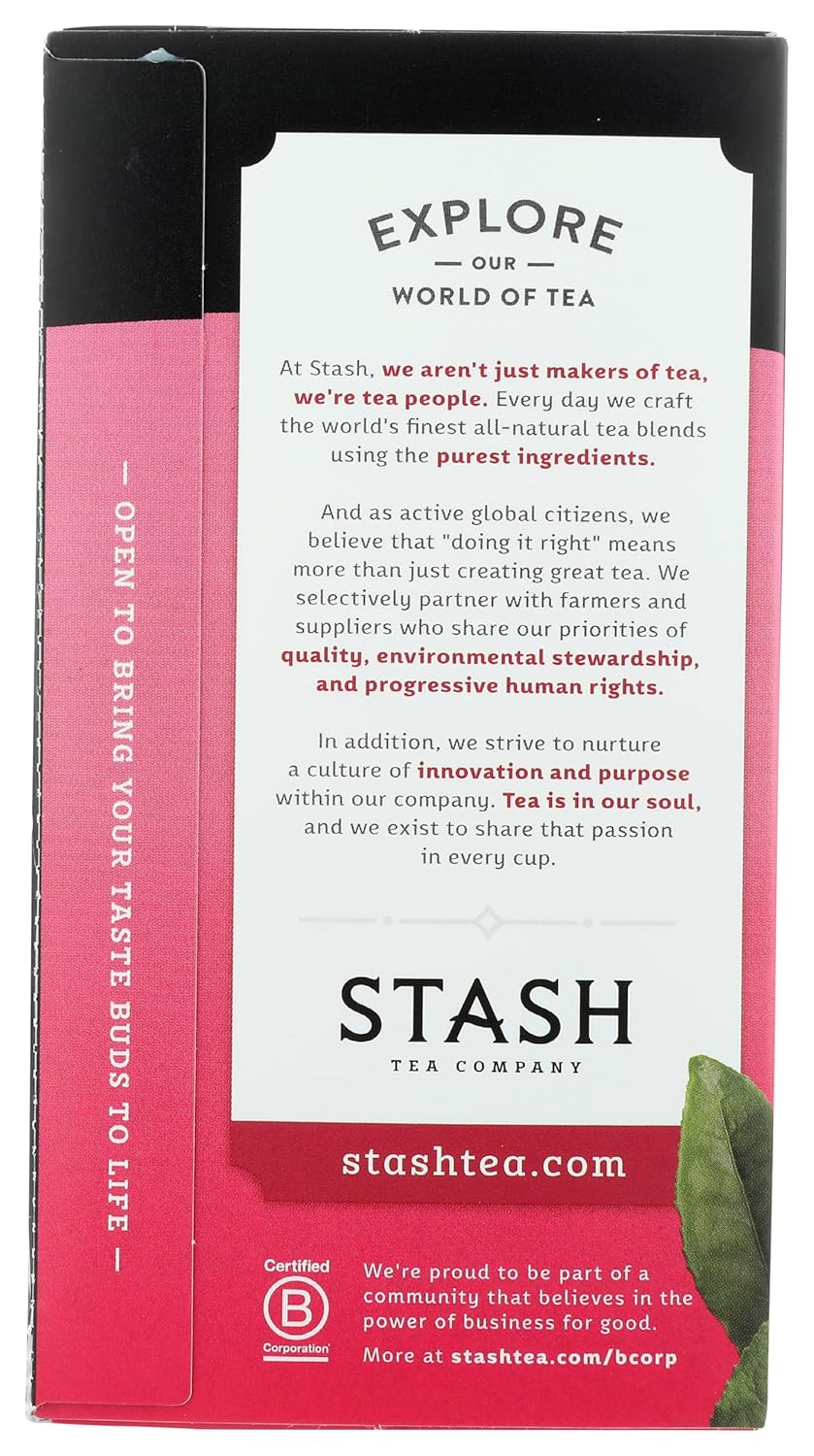 Stash Tea, Tea Pom Raspberry Matcha, 18 Count