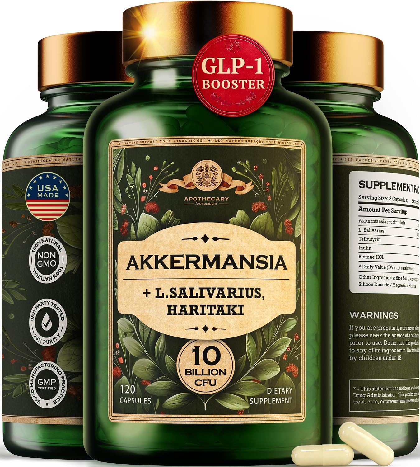 Akkermansia Muciniphila Probiotics And Prebiotics - Glp 1 Booster W/Lactobacillus Salivarius | Fiber Supplement Gut Health & Digestive Health | Women Probiotic Akkermansia Light (4)