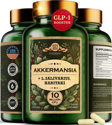 Akkermansia Muciniphila Probiotics And Prebiotics - Glp 1 Booster W/Lactobacillus Salivarius | Fiber Supplement Gut Health & Digestive Health | Women Probiotic Akkermansia Light (4)