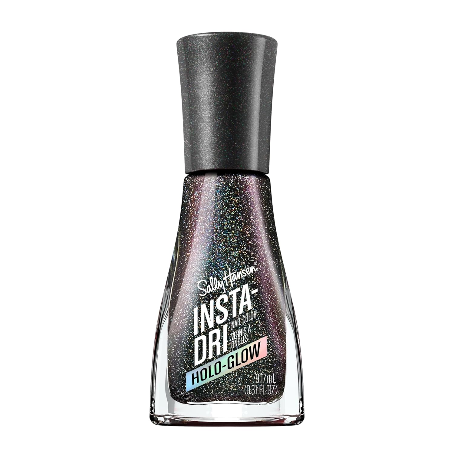 Sally Hansen Insta-Dri® Holo-Glow, Chrome Zone, Quick Dry, Long Lasting, Streak-Free Shine, Metallic Black Nail Polish