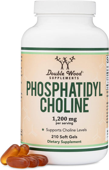 Phosphatidylcholine 1,200Mg – 210 Softgels – Enhanced Version Of Sunflower And Soy Lecithin (Choline Supplements) - Non-Gmo And Gluten Free To Support Brain Health By Double Wood