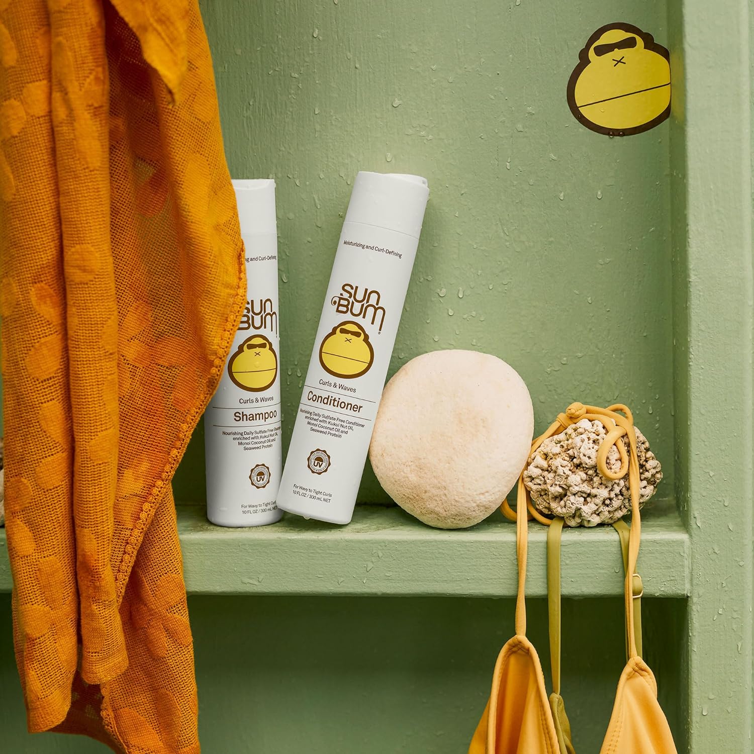 Sun Bum Curls Shampoo | Vegan and Cruelty Free Moisturizing Hair Wash for Wavy and Curly Hair | 10 oz : Beauty & Personal Care