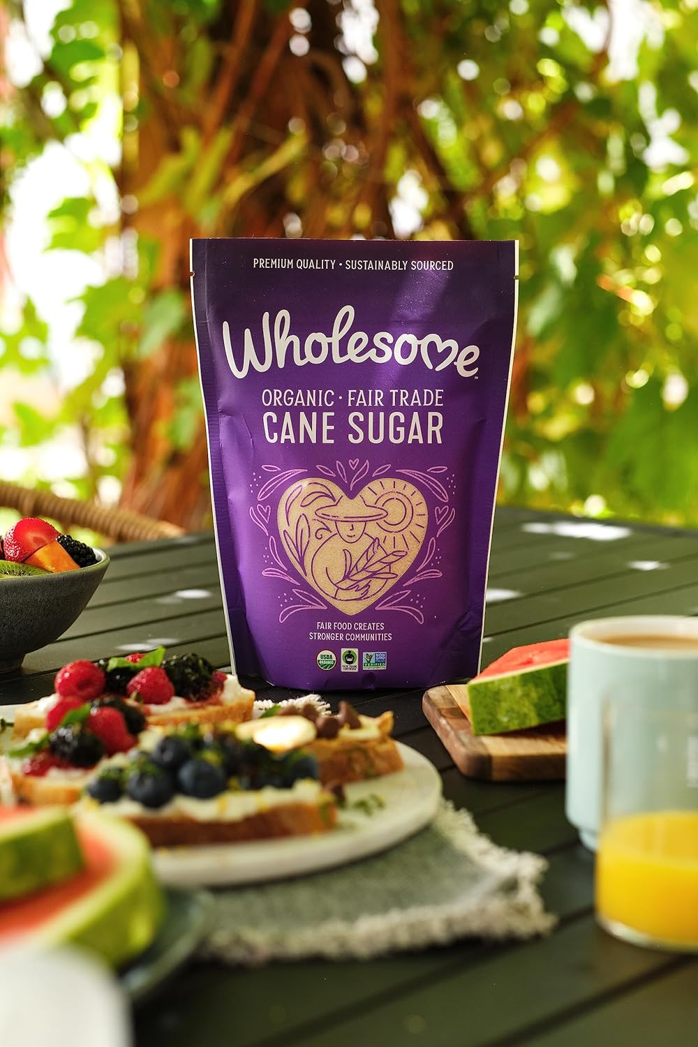 Wholesome Organic Cane Sugar, Fair Trade, Non Gmo & Gluten Free, 1 Pound (Pack Of 12)