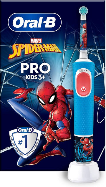 Oral-B Pro Kids Electric Toothbrush, 1 Handle Featuring Marvel Spider-Man, 1 Toothbrush Head, Designed By Braun, For Ages 3+